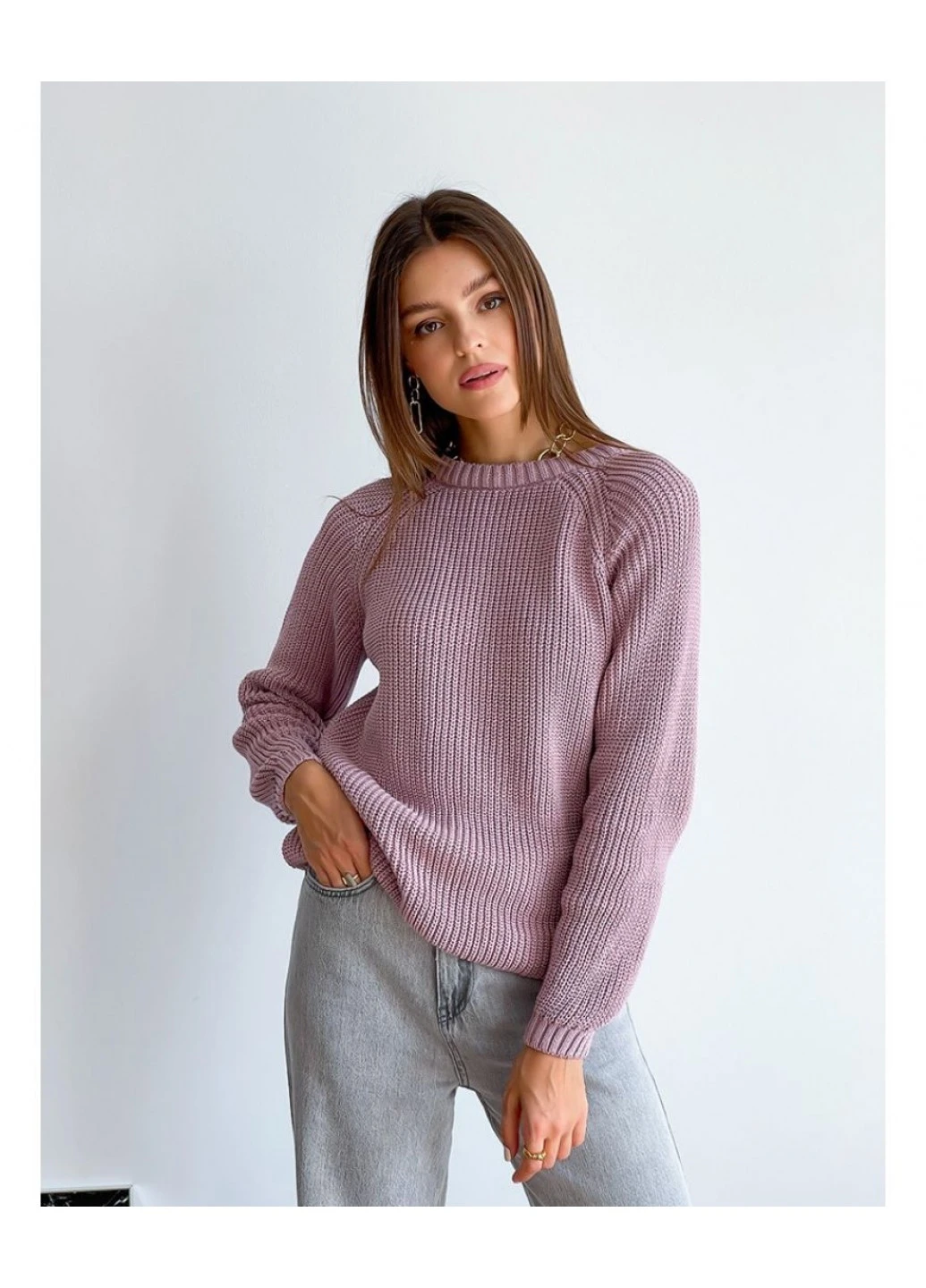 Розовый джемпер женский cotton розовый l/xl Art Knit 027019