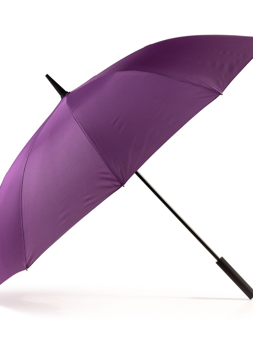 Фіолетова} парасолька тростина 10-ти спицева з прогумованою ручкою soft touch фіолетовий Krago (258994536)