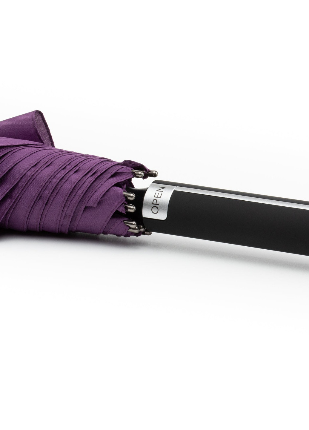 Фіолетова} парасолька тростина 10-ти спицева з прогумованою ручкою soft touch фіолетовий Krago (258994536)