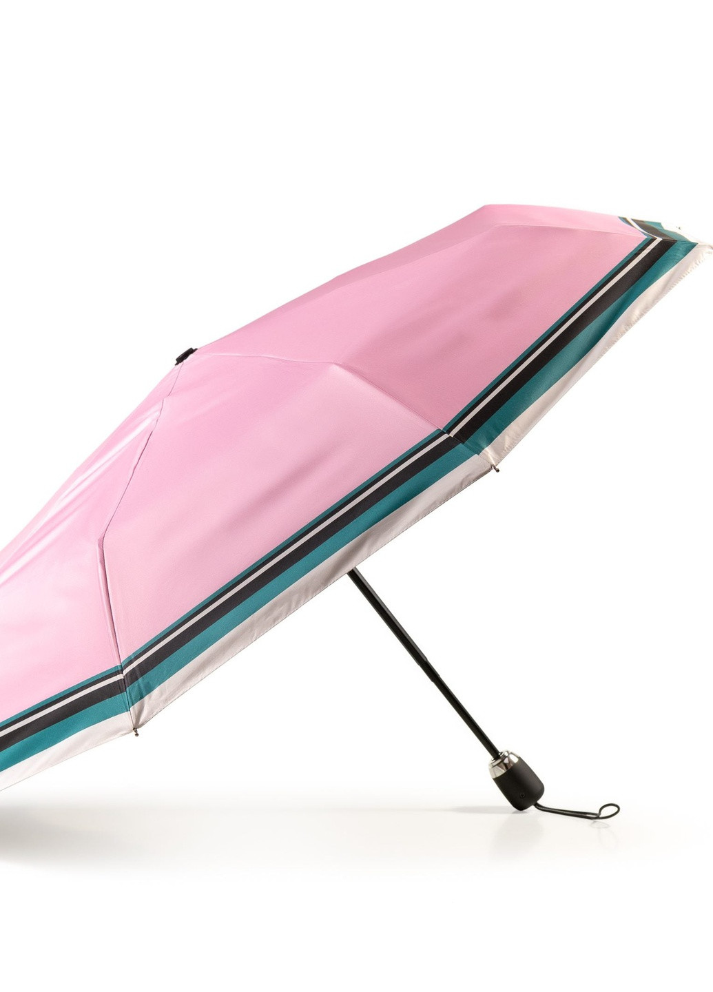 Розовый зонт складной женский полный автомат розовый в полосу Krago (258994532)