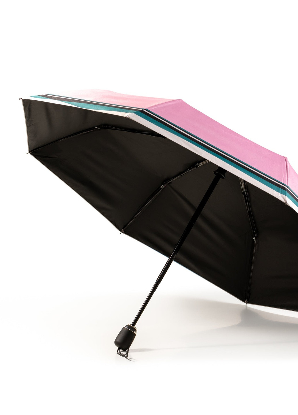 Зонт складной женский полный автомат розовый в полосу Krago (258994532)