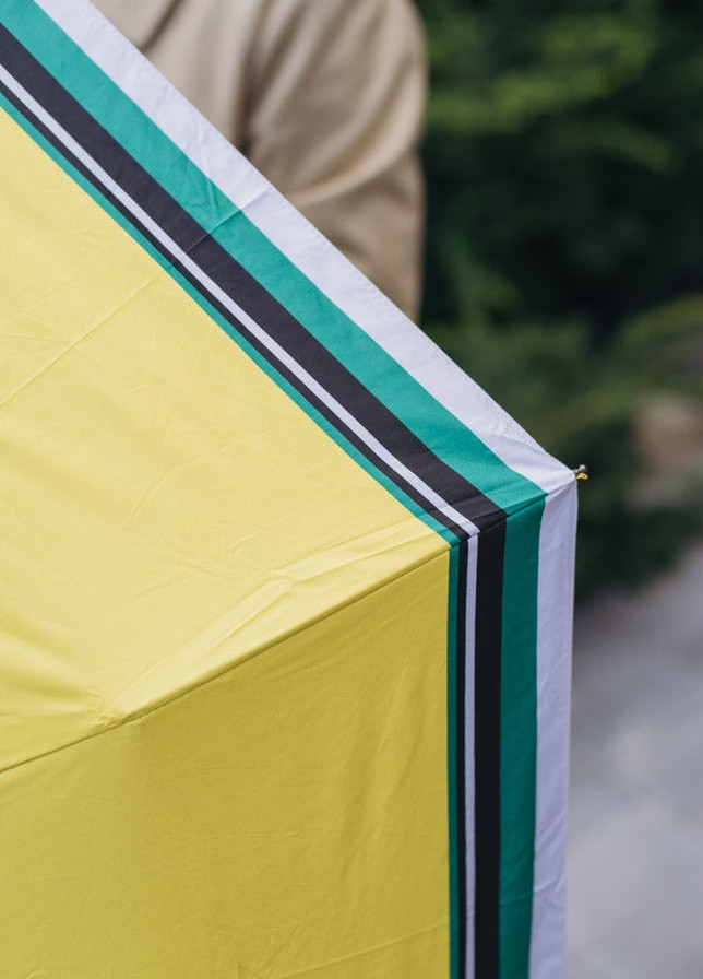 Жёлтый зонт складной женский полный автомат желтый в полосу Krago (258994528)