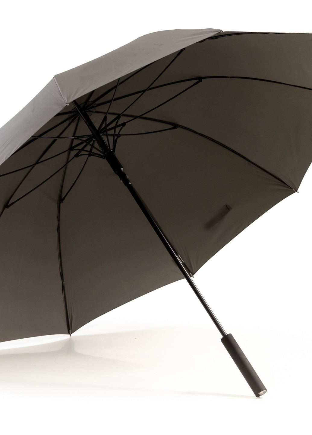 Серый зонт трость 10-ти спицевый с прорезиненной ручкой soft touch серый Krago (258994530)