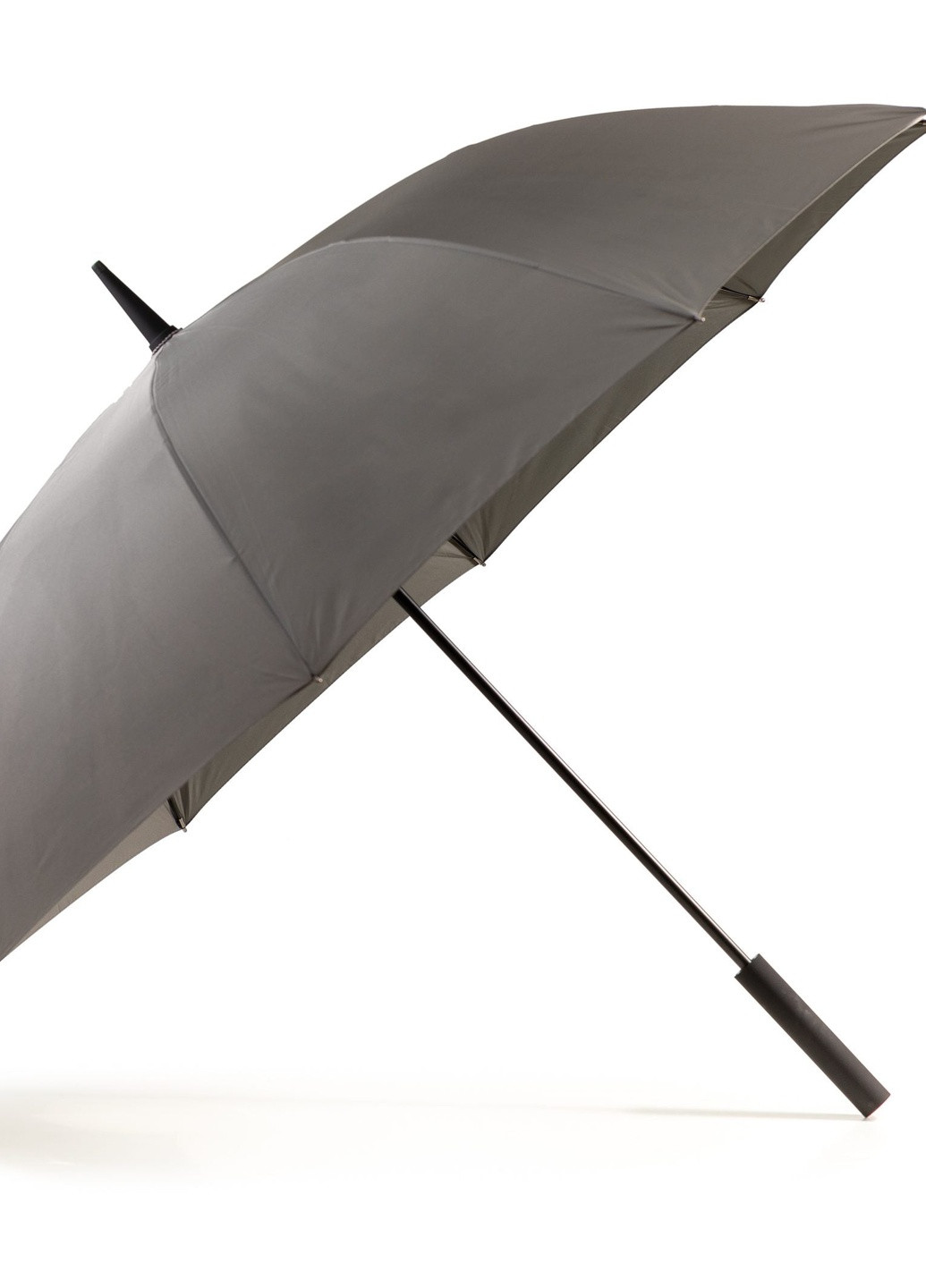 Серый зонт трость 10-ти спицевый с прорезиненной ручкой soft touch серый Krago (258994530)