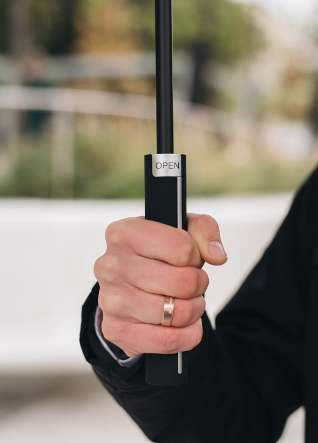 Зонт трость 10-ти спицевый с прорезиненной ручкой Soft Touch черный Krago (258994515)