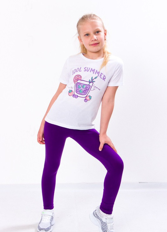 Фиолетовый летний комплект для дівчинки (футболка+лосини) фіолетовий носи своє (6194-036-33-1-v0) Носи своє