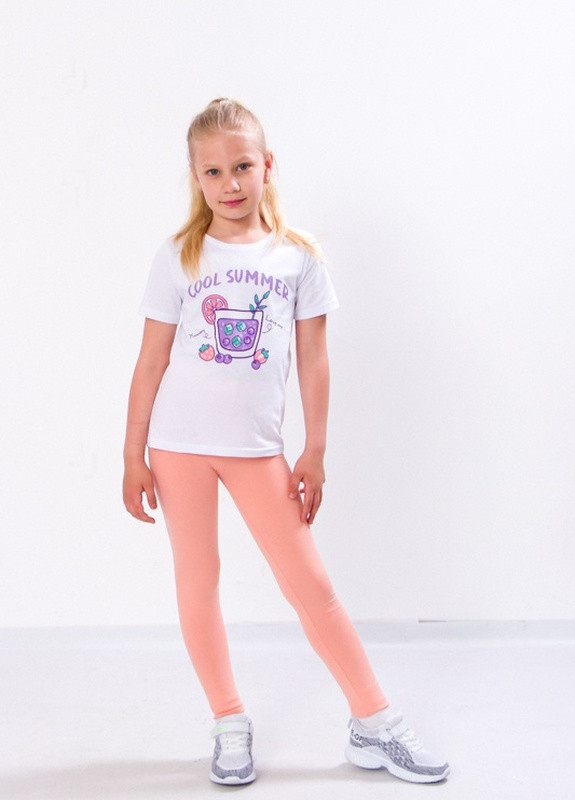 Розовый летний комплект для дівчинки (футболка+лосини) рожевий носи своє (6194-036-33-1-v2) Носи своє