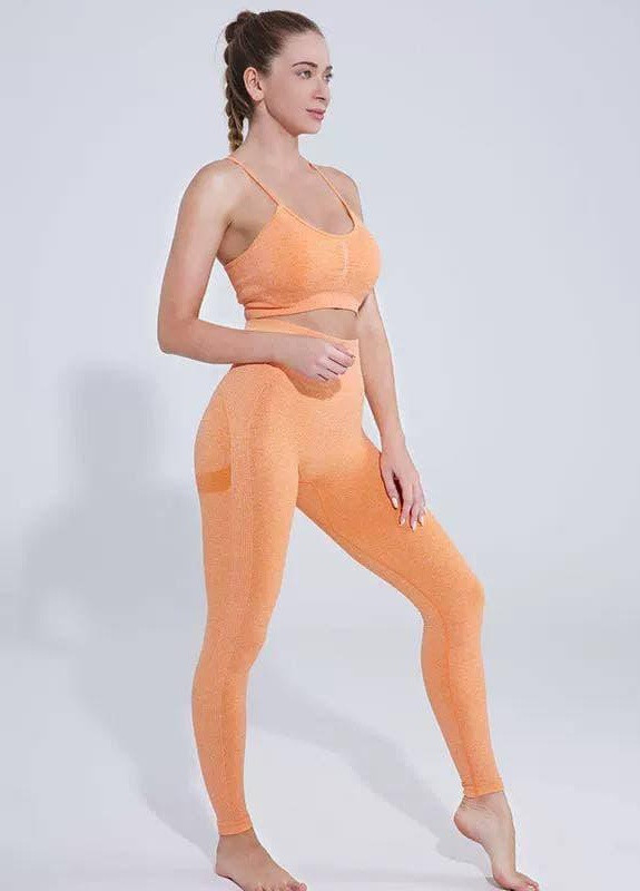 Легінси жіночі спортивні 6201 S оранжеві Fashion (259015428)