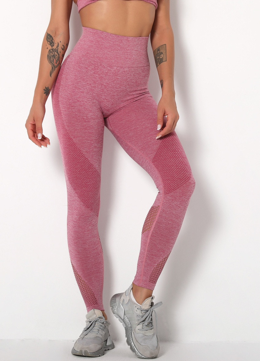 Легінси жіночі спортивні 9666 M рожеві Fashion (259015273)