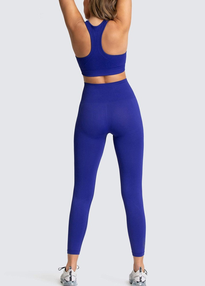 Комплект для фитнеса топ и леггинсы 10050 L синий Fashion (259015441)
