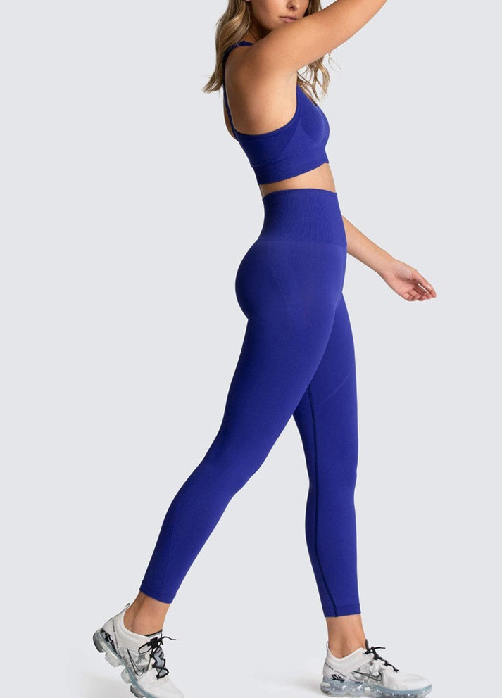 Комплект для фитнеса топ и леггинсы 10048 S синий Fashion (259015206)