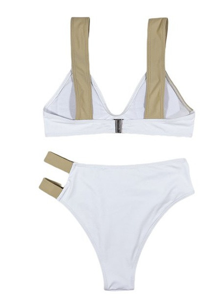 Комбінований літній жіночий купальник роздільний 7556 l білий Fashion