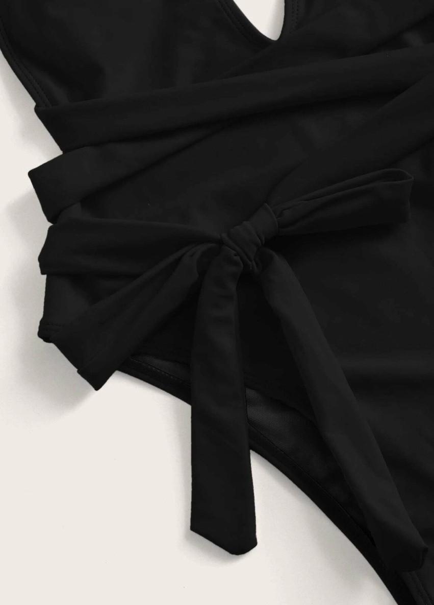 Комбинированный летний купальник женский цельный 7923 s черный Fashion