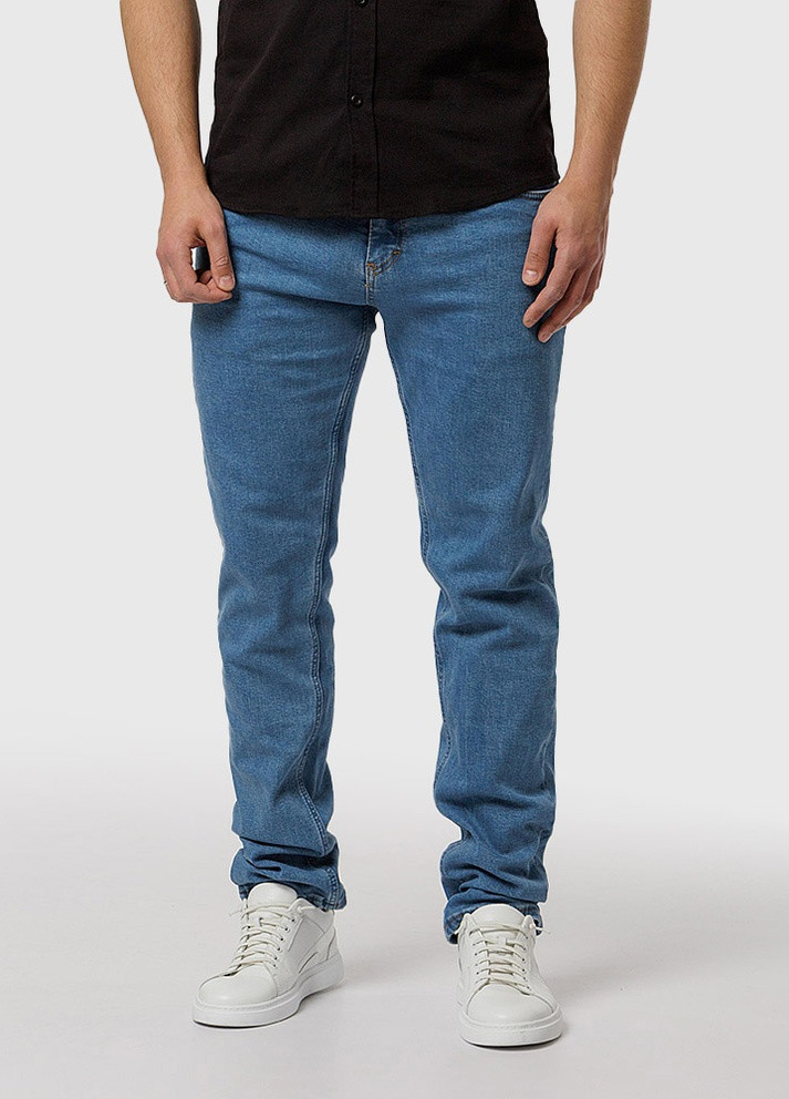 Голубые демисезонные мужские джинсы слим CLUB JU
