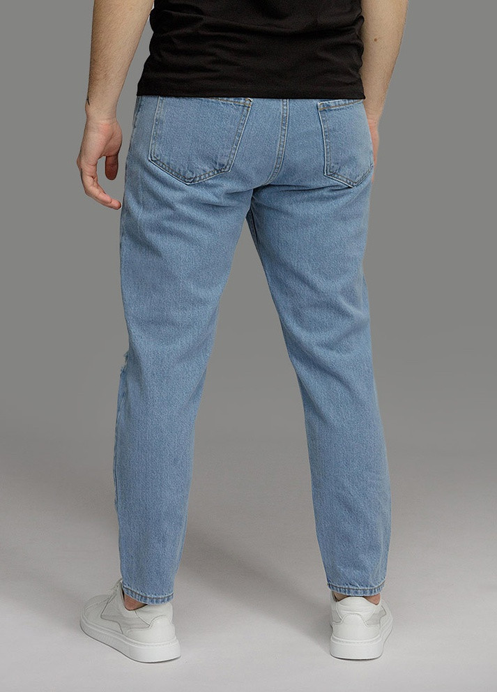 Голубые демисезонные мужские джинсы мом Figo