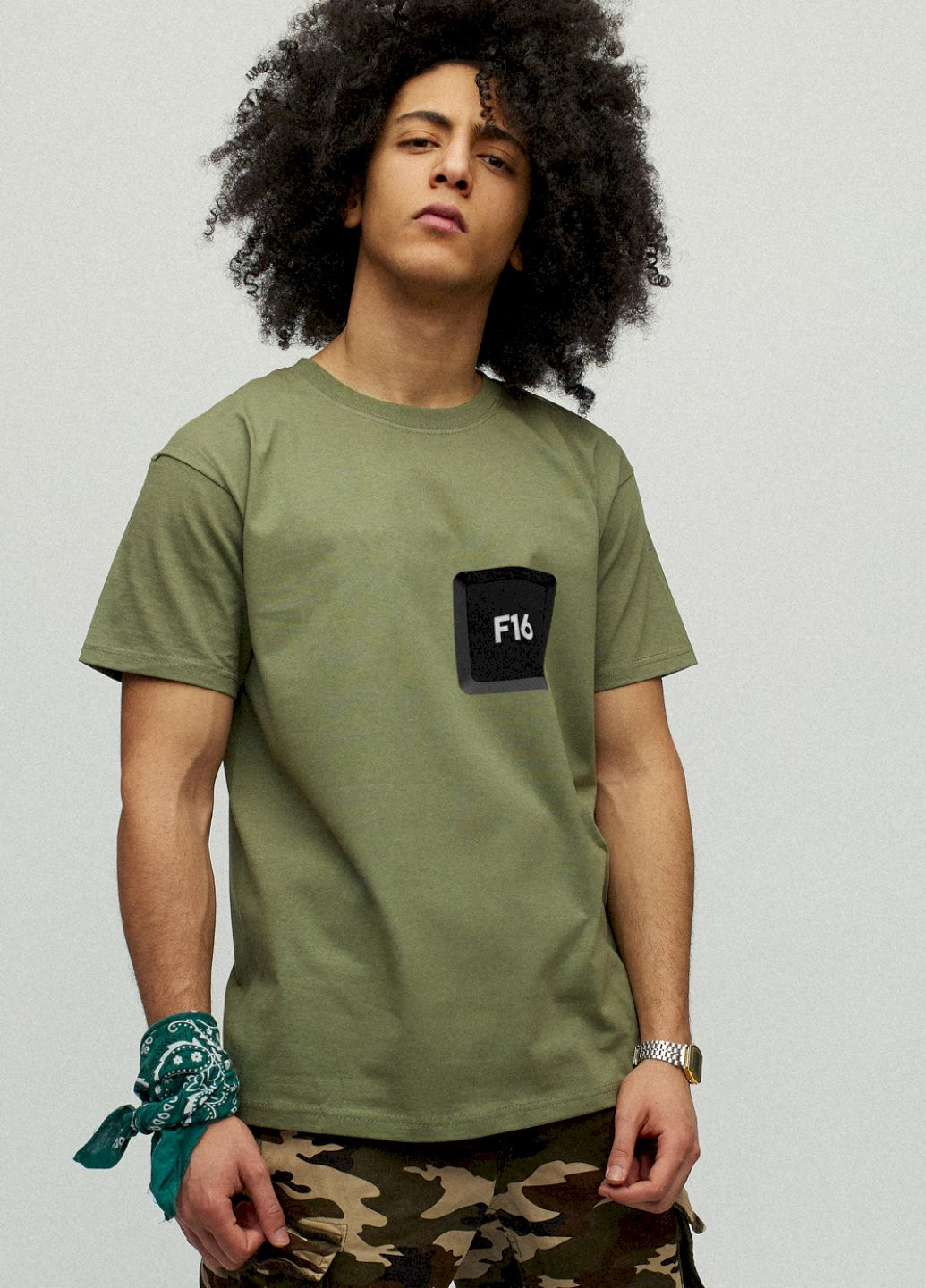 Хакі (оливкова) футболка чоловіча хакі зелений "f16" YAPPI