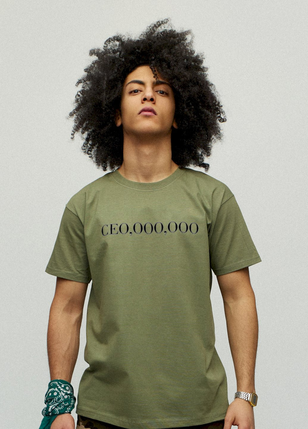 Хаки (оливковая) футболка мужская хаки зеленый "ceo,ooo,ooo" YAPPI