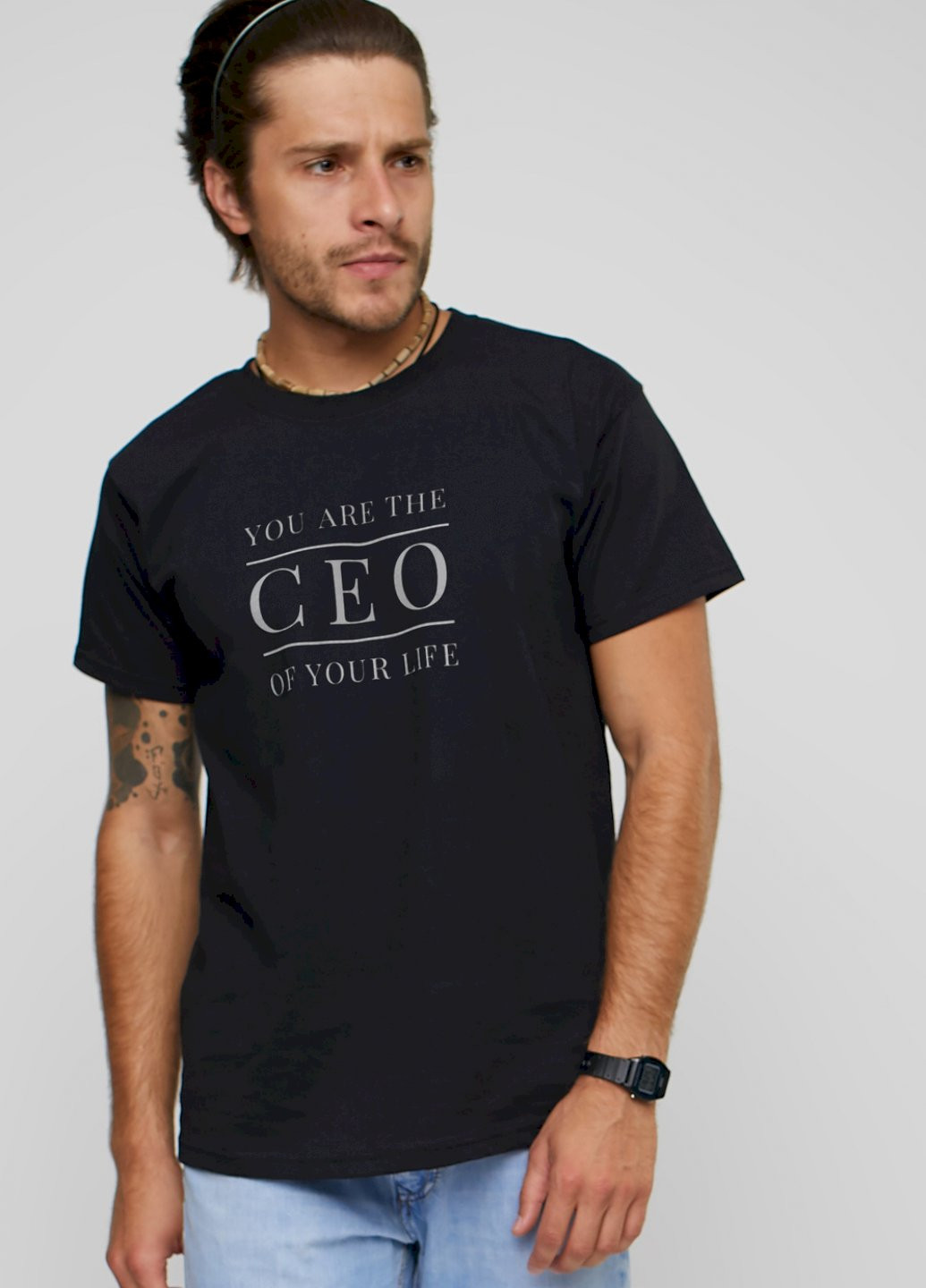 Чорна футболка чоловіча чорна "ceo" YAPPI