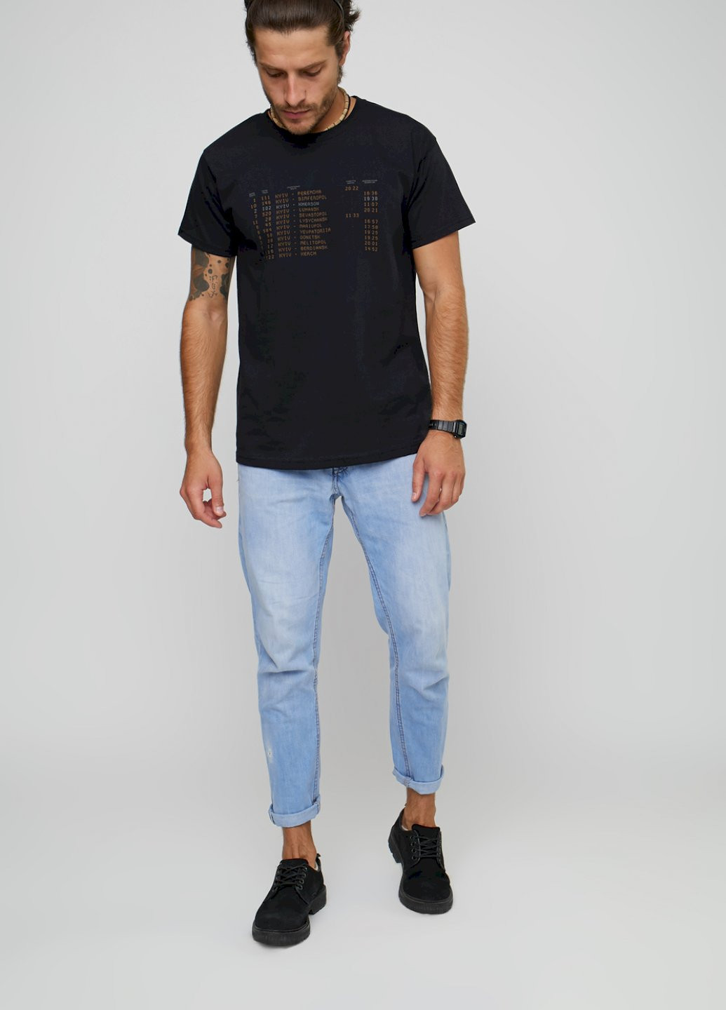 Чорна футболка чоловіча чорна патріотична "розклад перемога" YAPPI