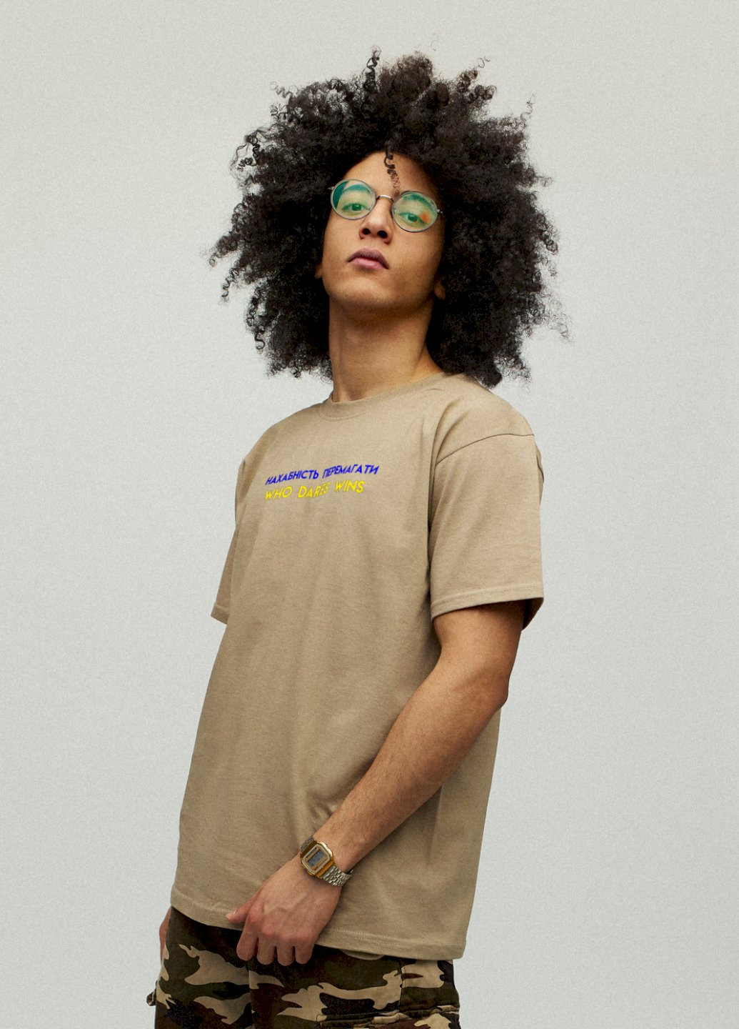 Хаки (оливковая) футболка мужская хаки патриотическая "нахабність перемагати" YAPPI