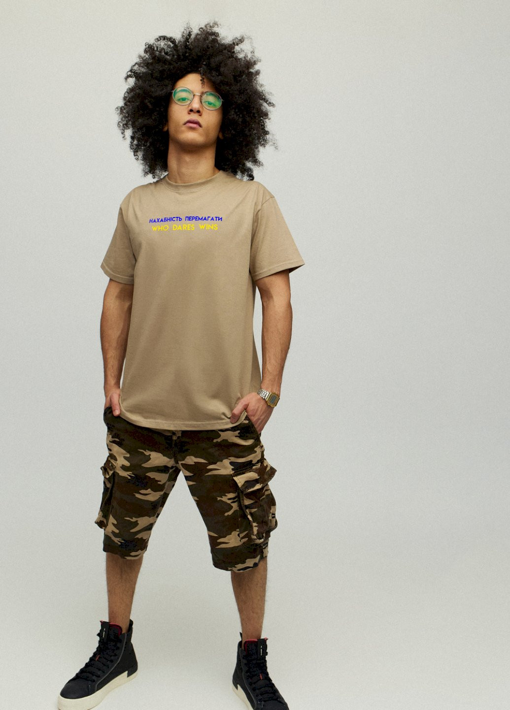 Хаки (оливковая) футболка мужская хаки патриотическая "нахабність перемагати" YAPPI