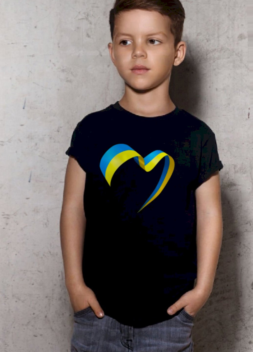 Чорна демісезонна футболка дитяча чорна патріотична YAPPI