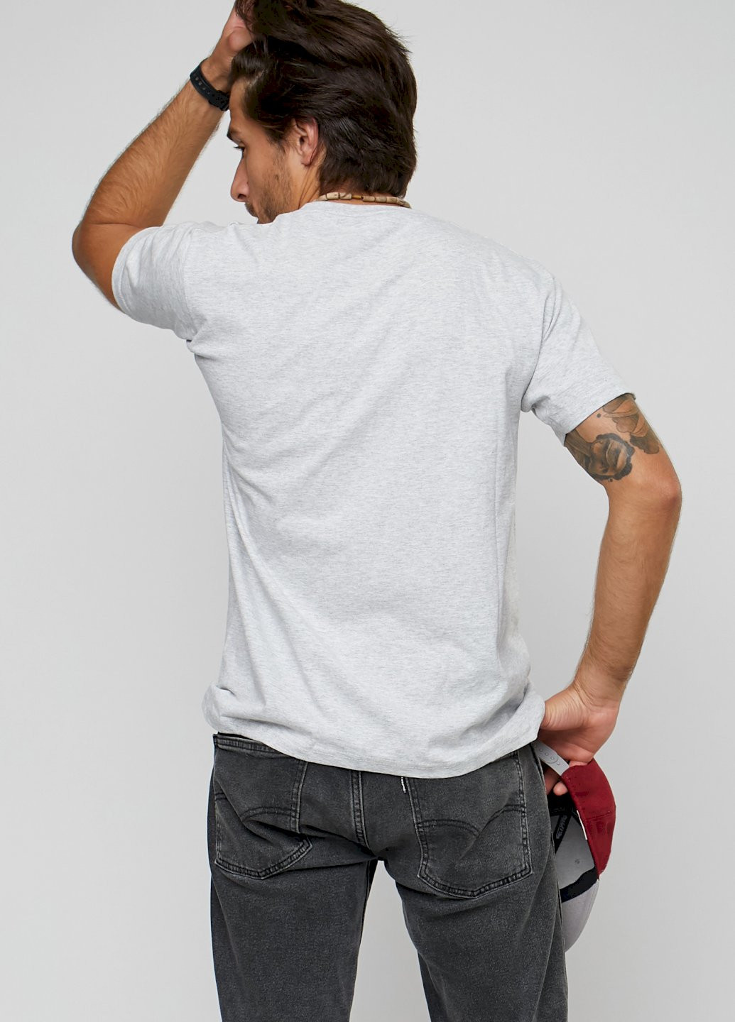 Сіра футболка чоловіча сіра "швидко - повільно без перерв" YAPPI