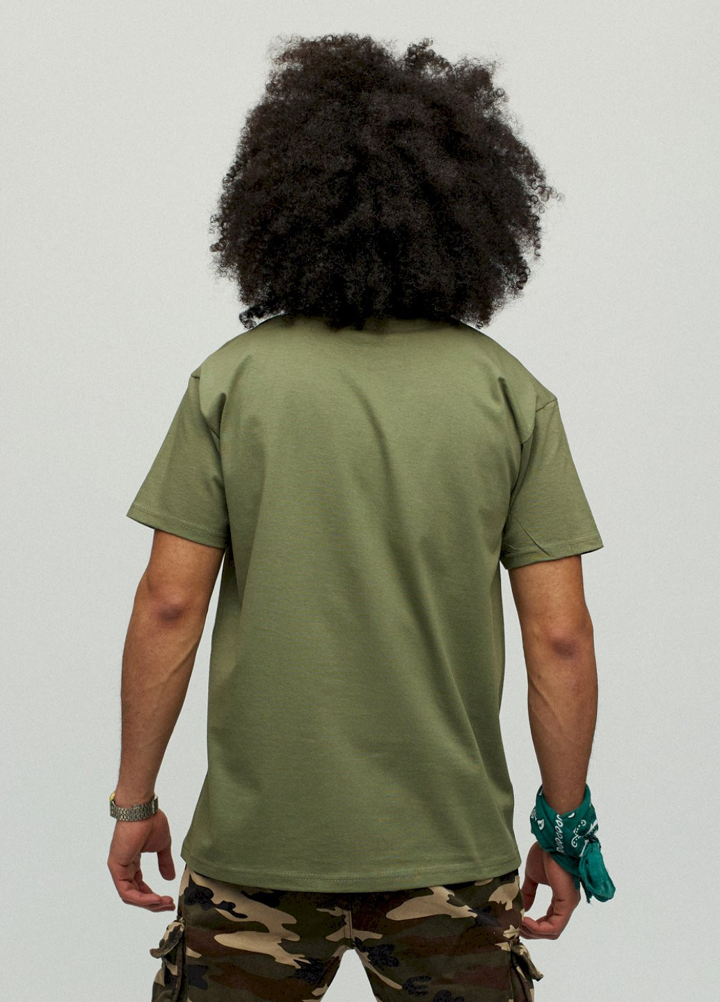 Хакі (оливкова) футболка чоловіча хакі зелений "швидко - повільно без перерв" YAPPI