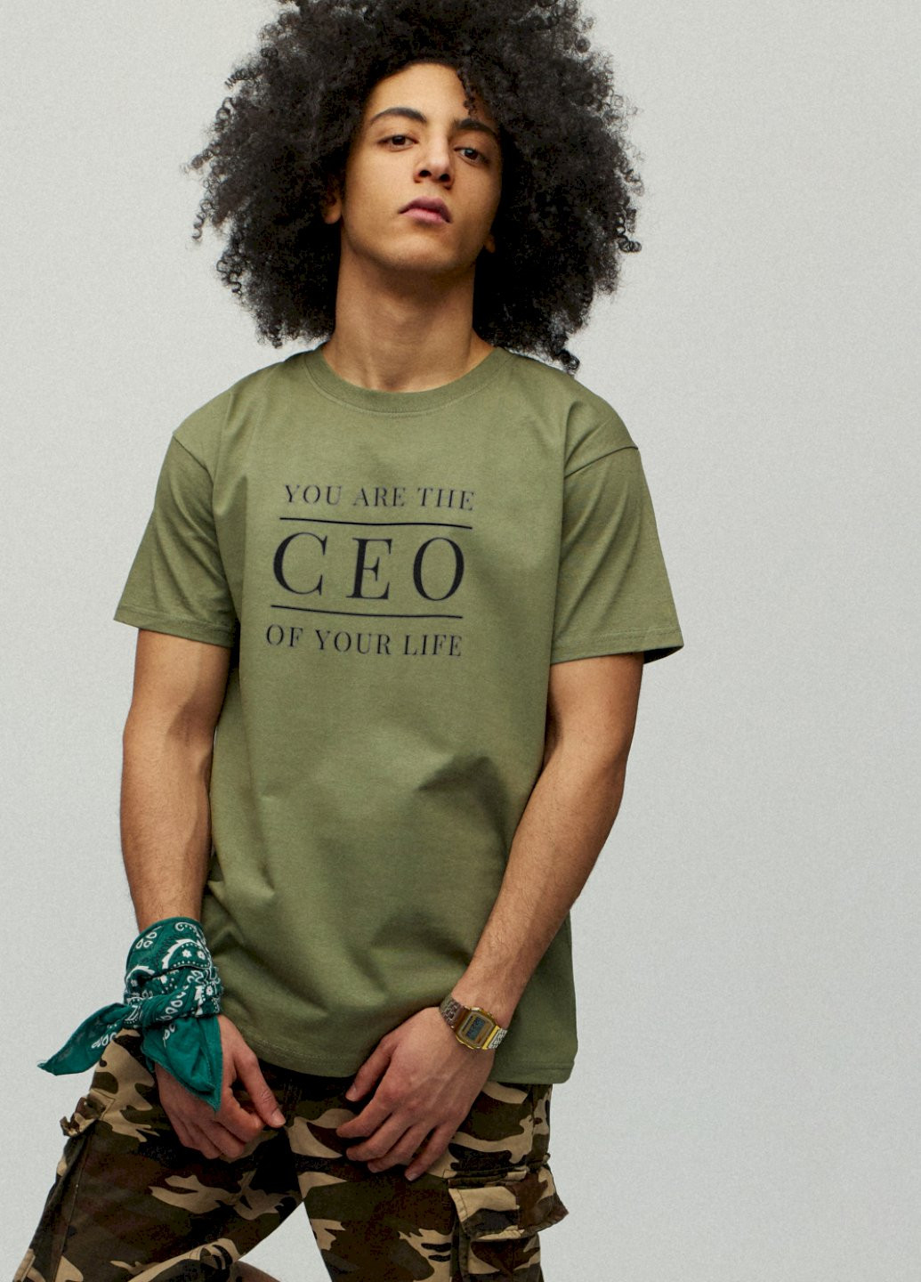 Хаки (оливковая) футболка мужская хаки зеленый "ceo" YAPPI