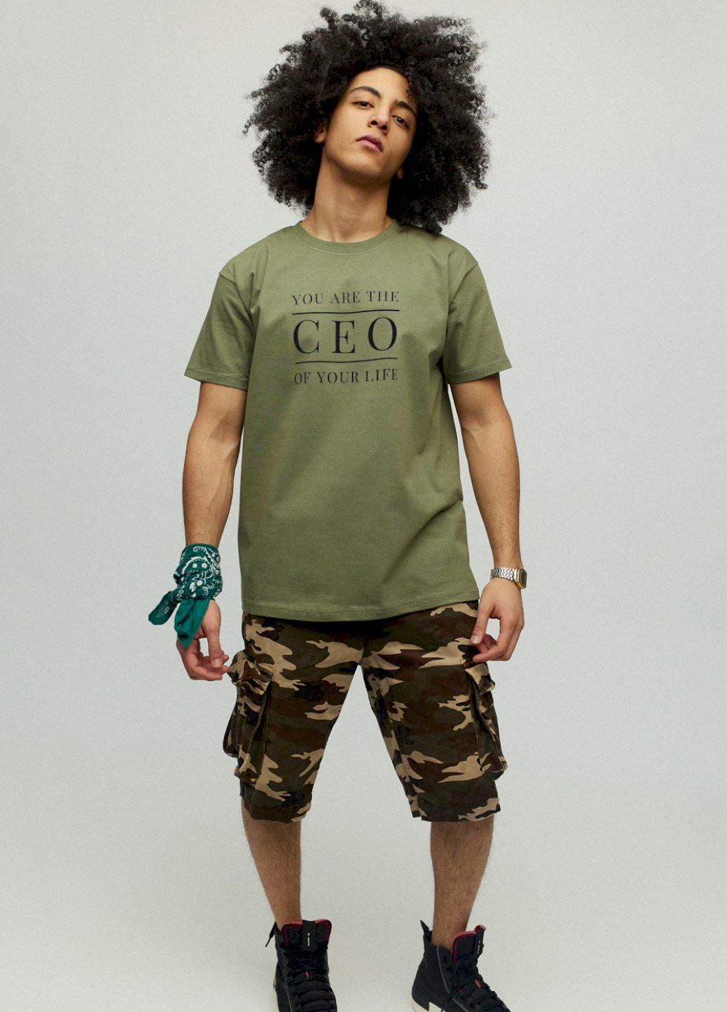 Хаки (оливковая) футболка мужская хаки зеленый "ceo" YAPPI