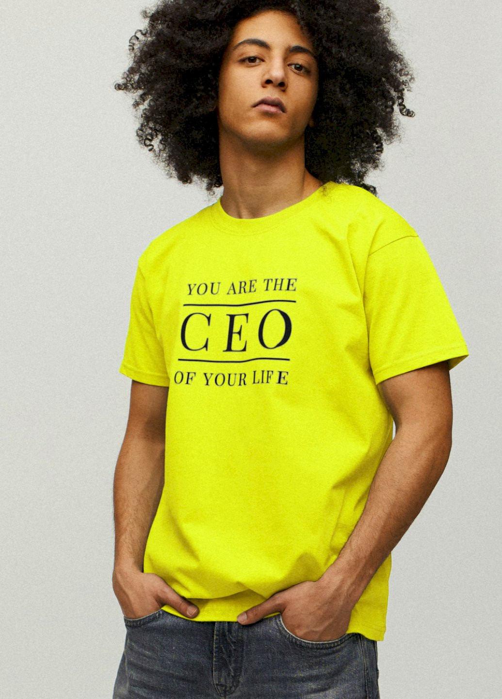 Желтая футболка мужская желтая "ceo" YAPPI