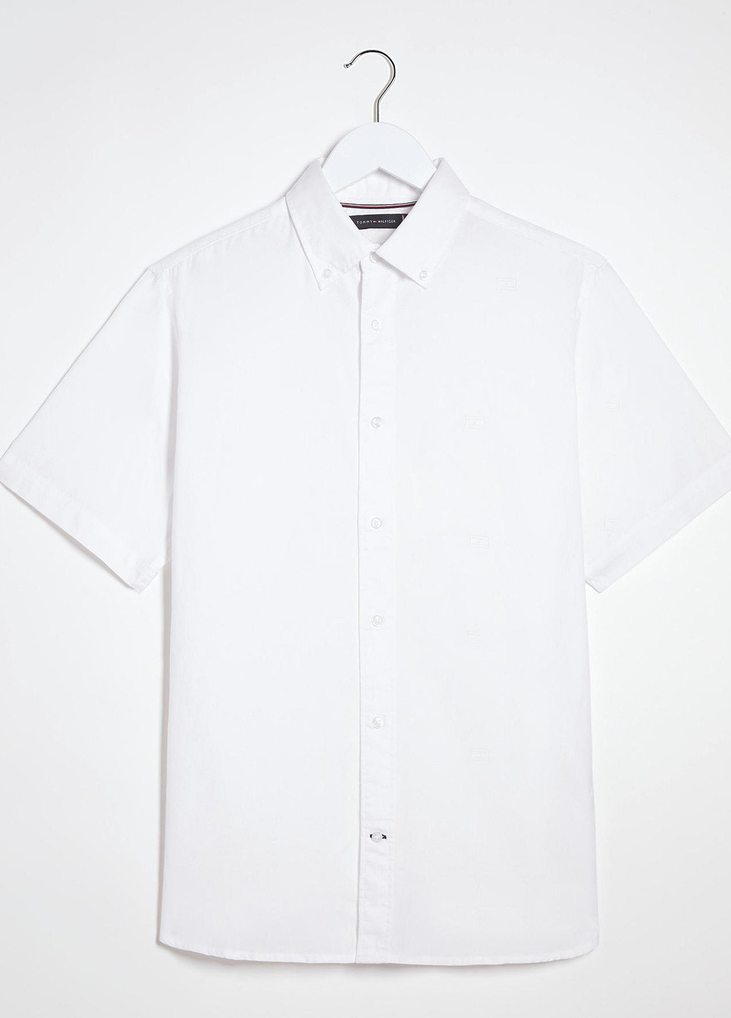 Белая кэжуал рубашка однотонная Tommy Hilfiger