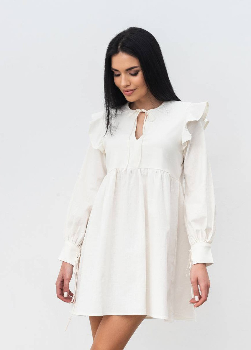 Молочное повседневный платье romashka Ромашка однотонное