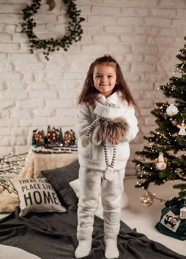 Белая всесезон детская пижама кофта + брюки V.O.G.