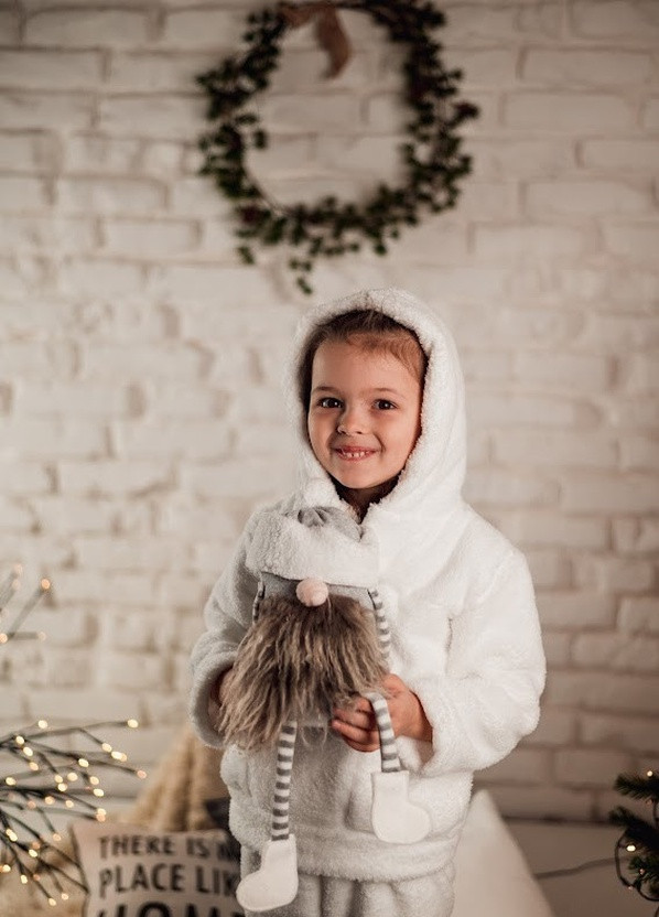 Белая всесезон детская пижама кофта + брюки V.O.G.