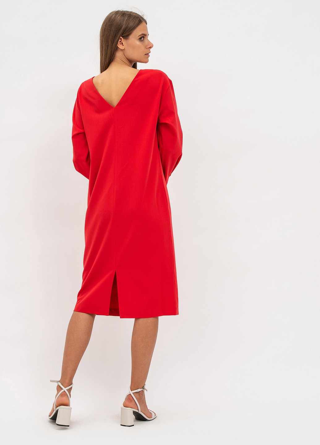 Красное деловое платье Lesia однотонное