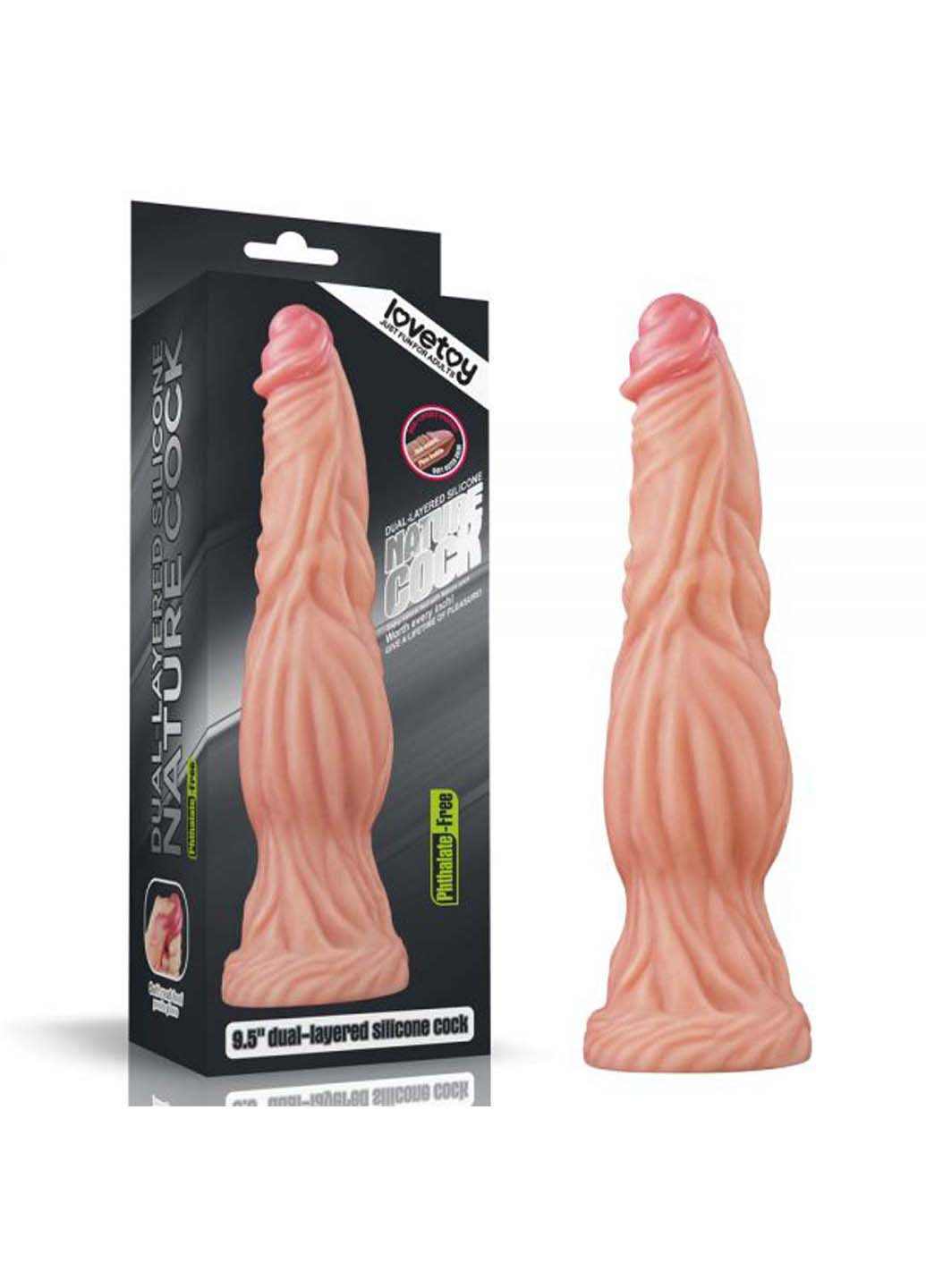 Жилистый фаллоимитатор Dual layered Platinum Silicone Cock 9.5 Lovetoy  бежевый ‣ Цена 2921 грн ‣ Купить в интернет-магазине Каста ‣ Киев, Одесса,  Харьков ‣ Доставка по всей Украине!(#259110142)