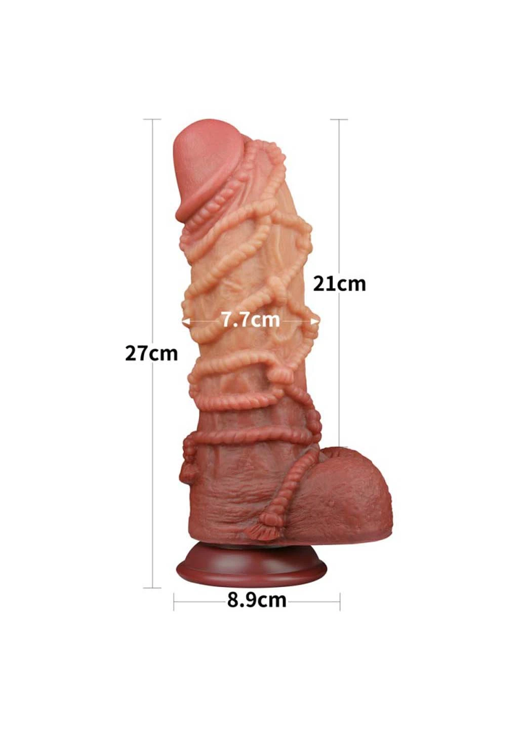 Фаллоимитатор рельефный Dual layered Platinum Silicone Cock with Rope 10.5 Lovetoy (259110116)