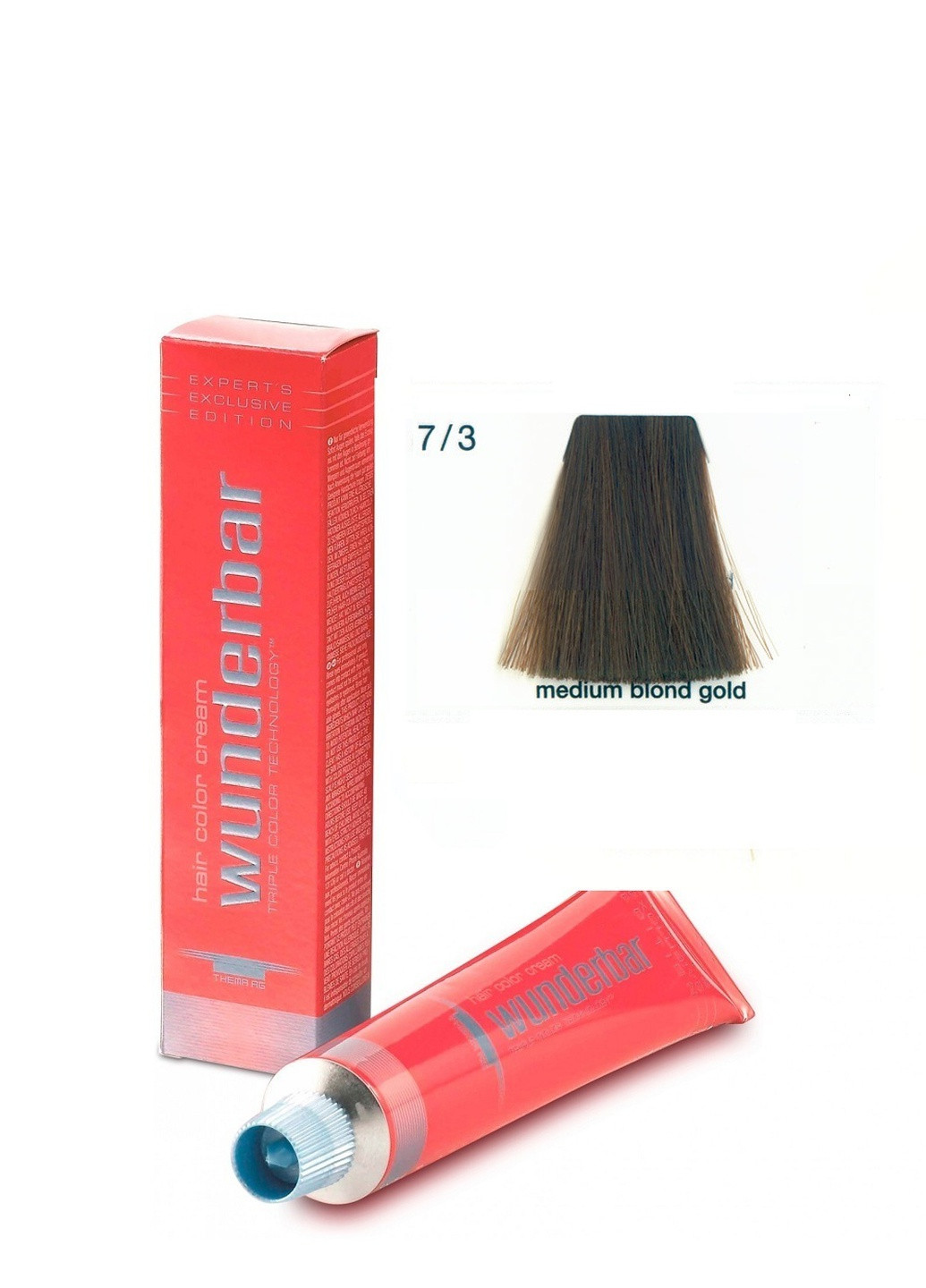 Фарба для волосся аміачна 7.3 medium blond gold 60 мл Wunderbar Сolor Сream (259115906)