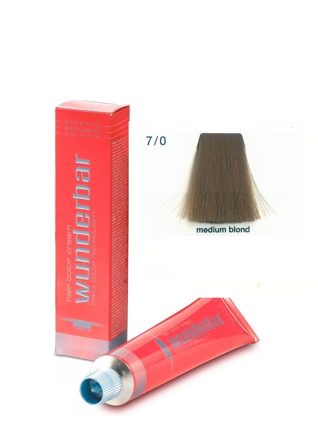 Крем-краска для волос амиачная 7.0 medium blond 60 мл Wunderbar сolor сream (259115964)