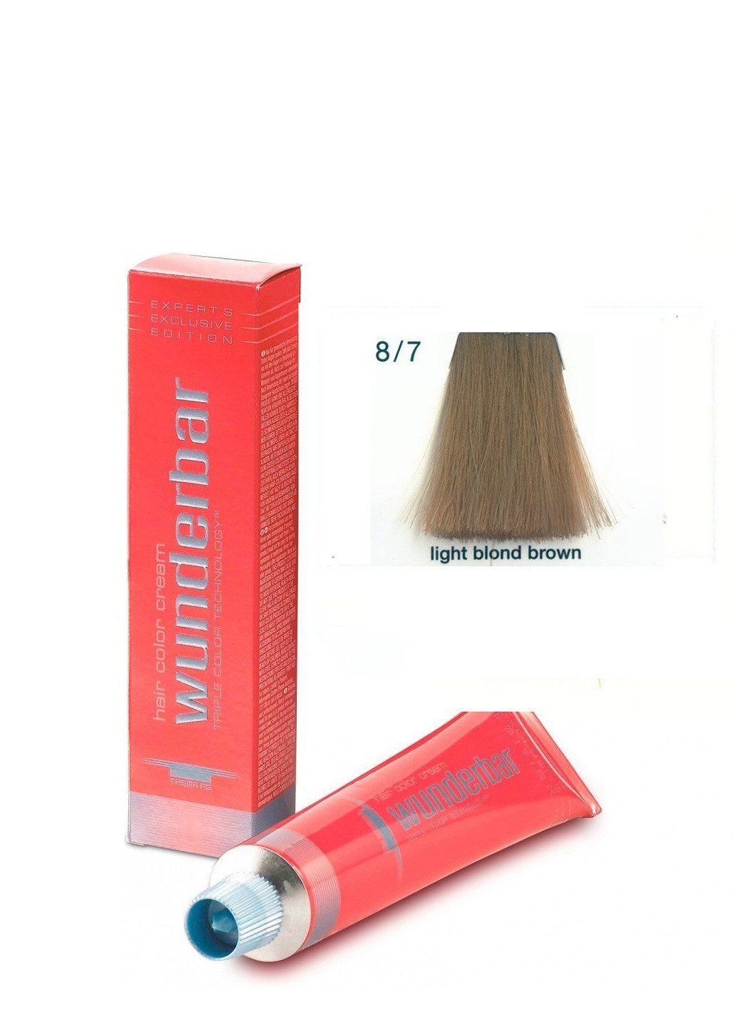 Крем-краска для волос амиачная 8.7 light blond brown 60 мл Wunderbar сolor сream (259115927)