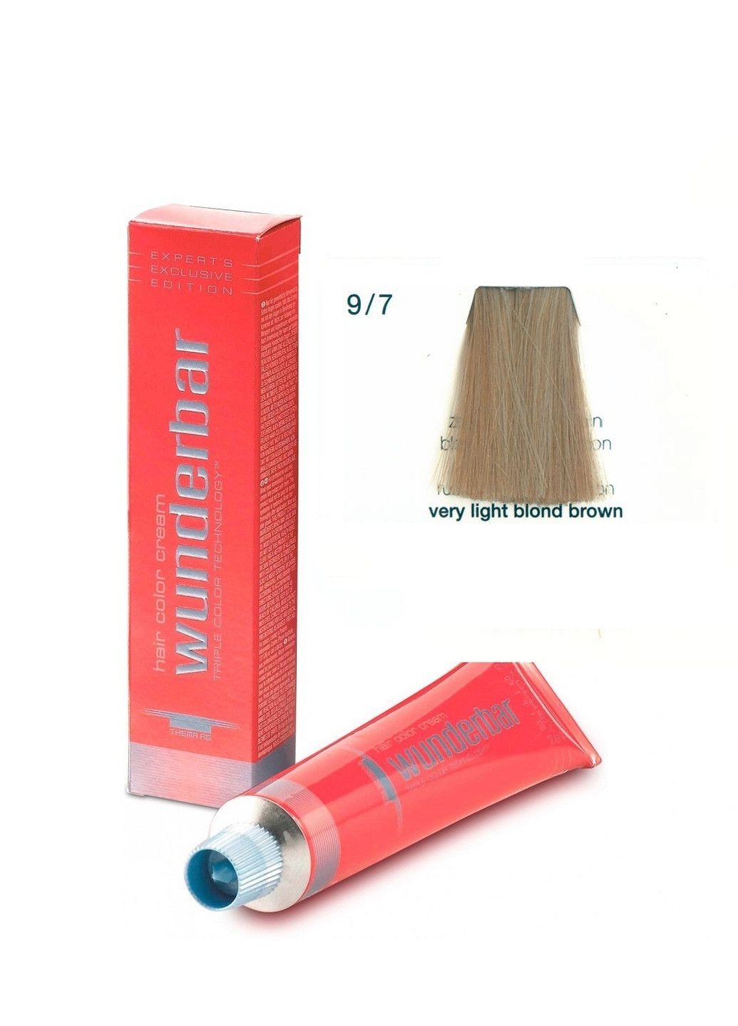 Фарба для волосся аміачна 9.7 very light blond brown 60 мл Wunderbar сolor сream (259115960)