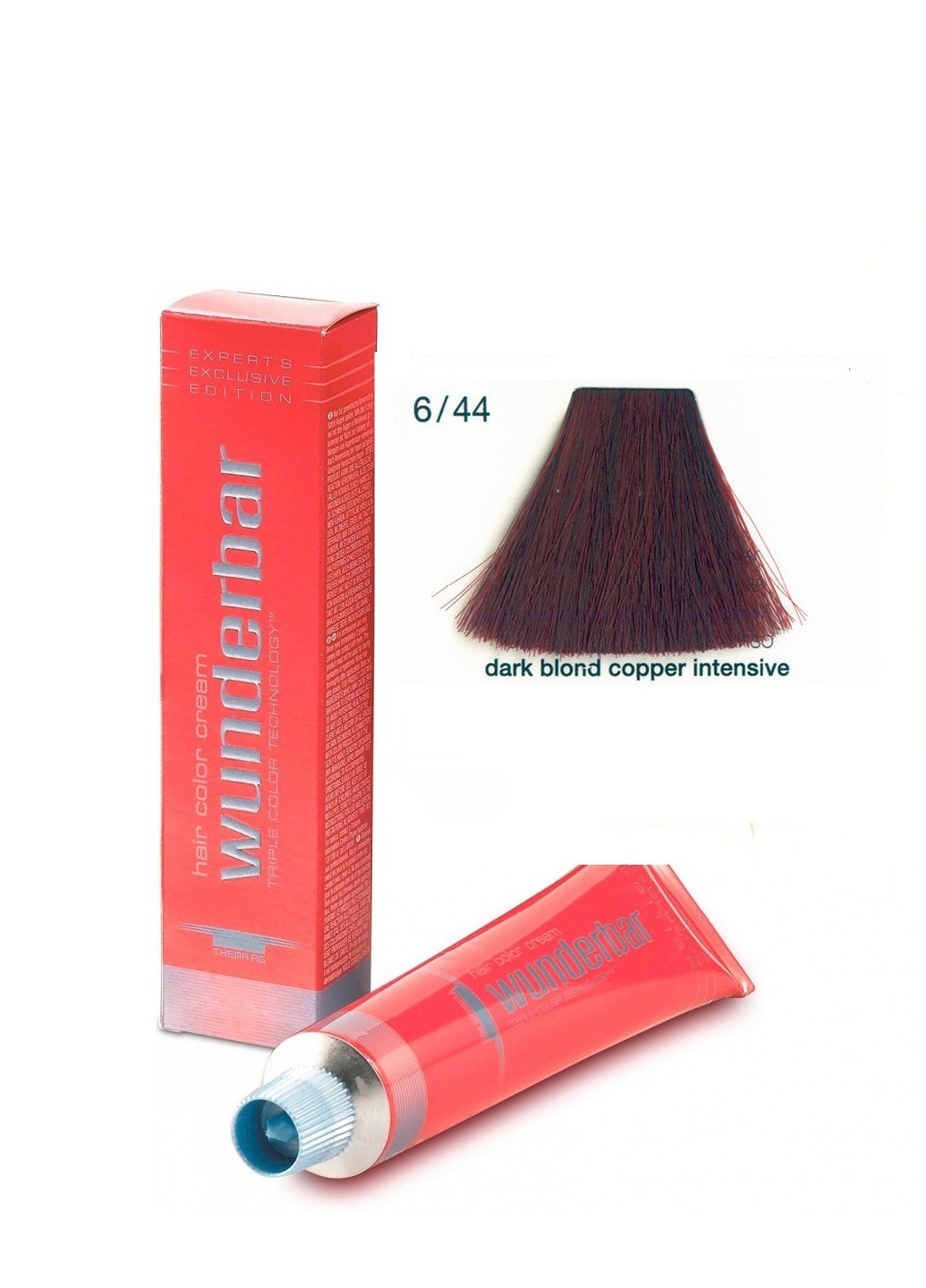 Крем-краска для волос амиачная 6.44 dark blond copper intensive 60 мл Wunderbar сolor сream (259115928)