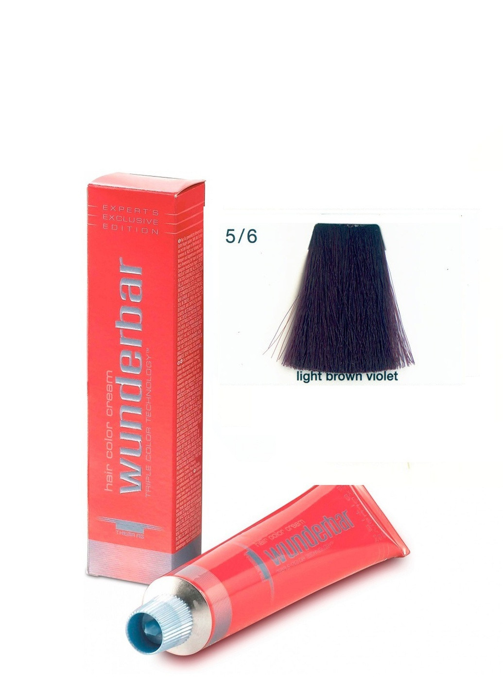 Фарба для волосся аміачна 5.6 light brown violet 60 мл Wunderbar сolor сream (259115969)