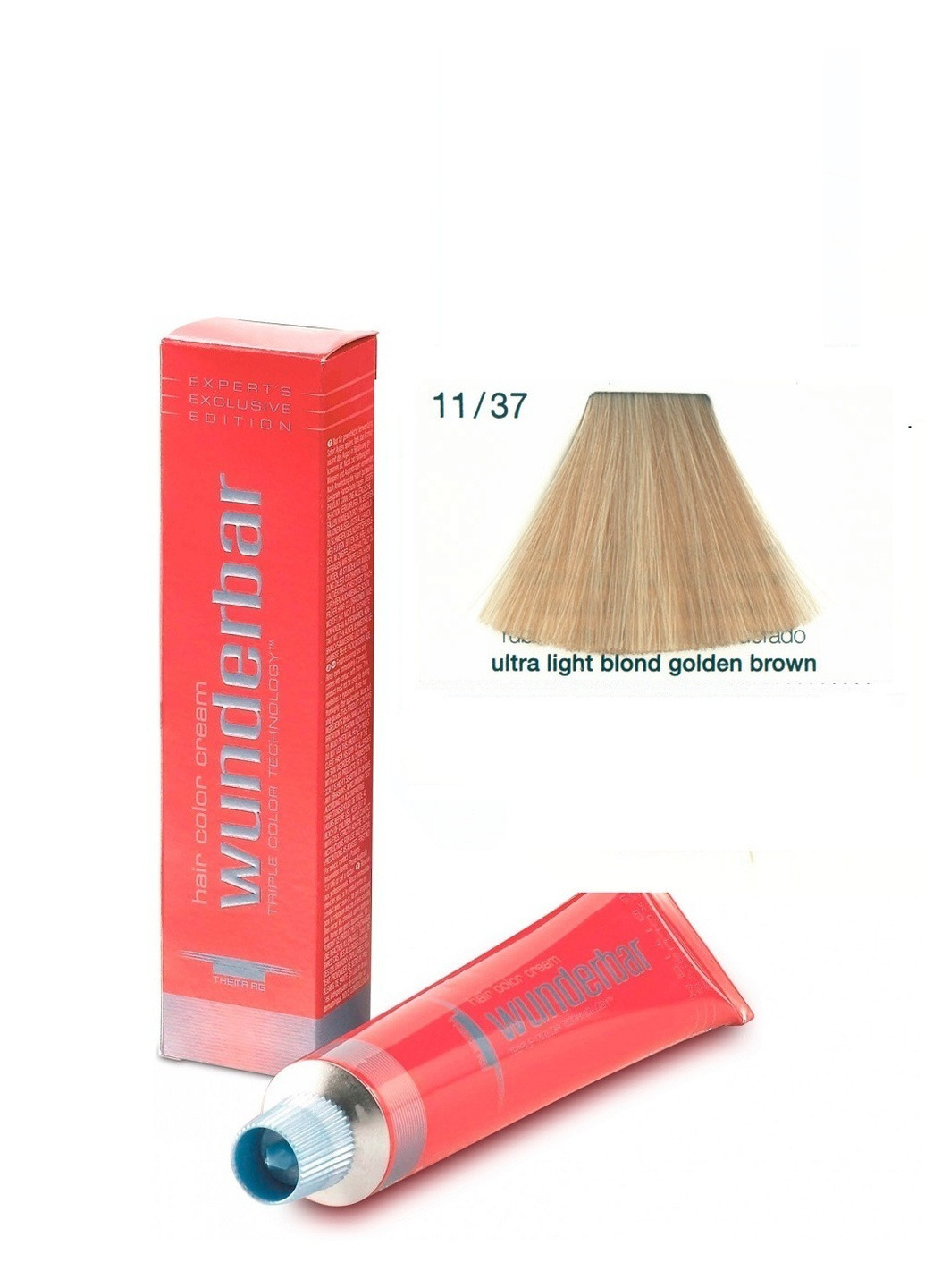 Фарба для волосся аміачна 11.37 ultra light blond golden brown 60 мл Wunderbar сolor сream (259115974)