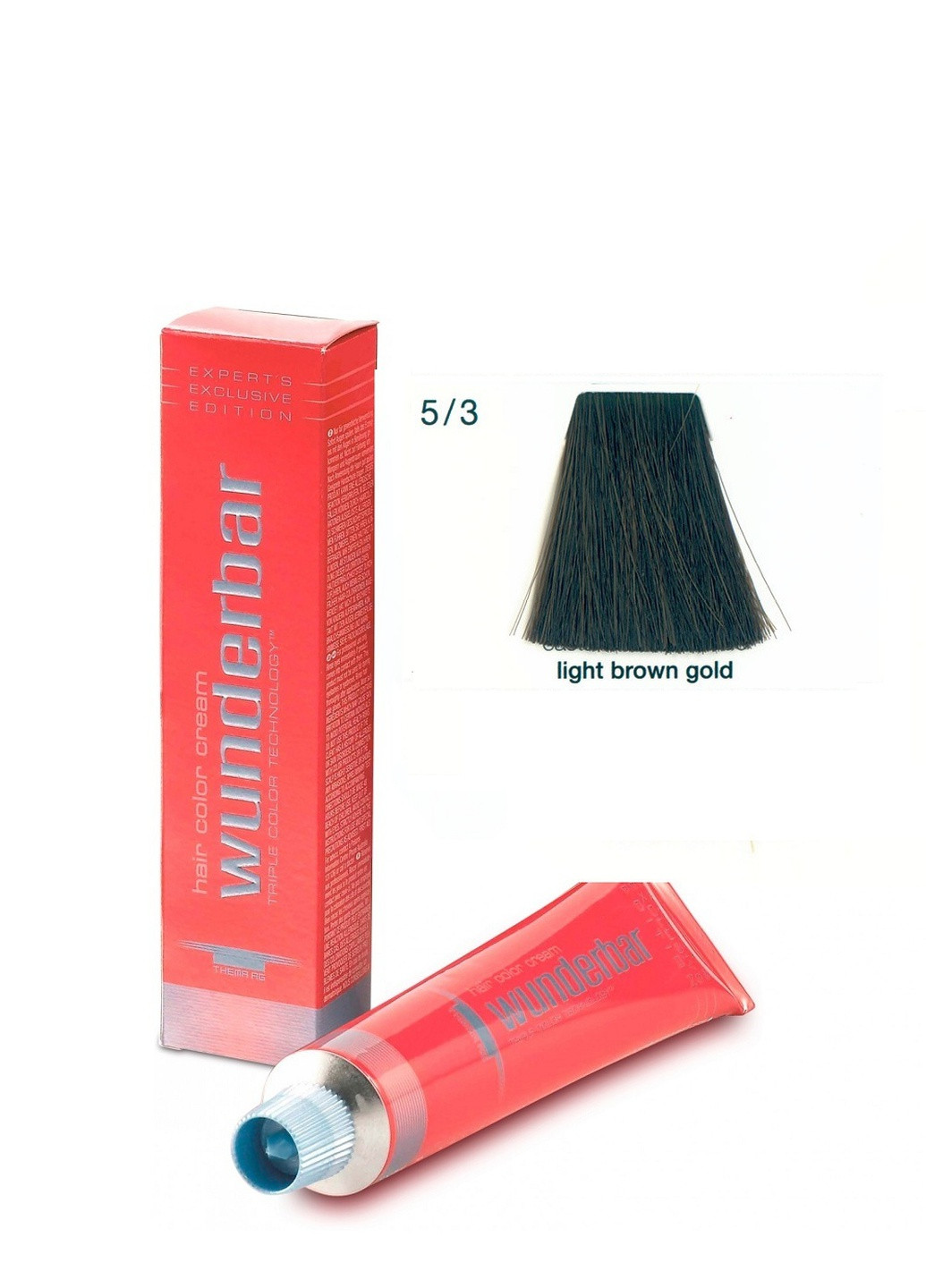 Крем-краска для волос амиачная 5.3 light brown gold 60 мл Wunderbar Сolor Сream (259115939)
