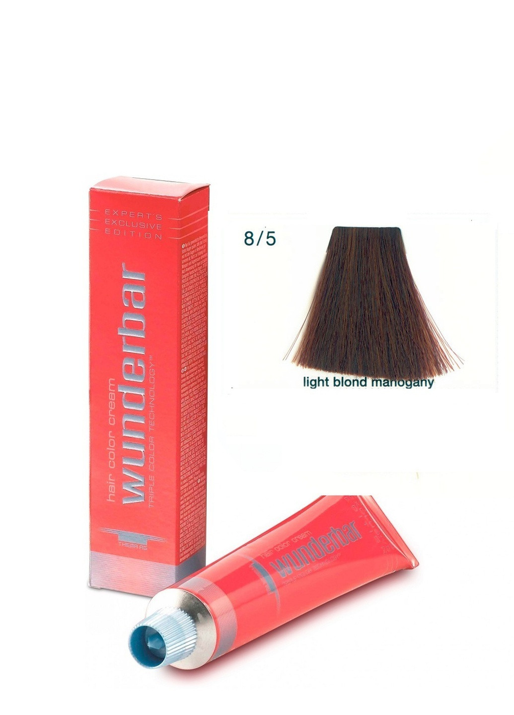 Крем-краска для волос амиачная 8.5 light blond mahogany 60 мл Wunderbar Сolor Сream (259115907)