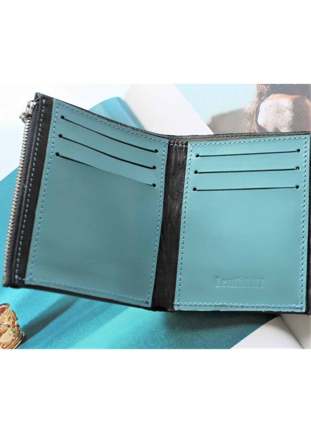 Жіночий шкіряний гаманець 12х10х3 см LeathART (259090875)