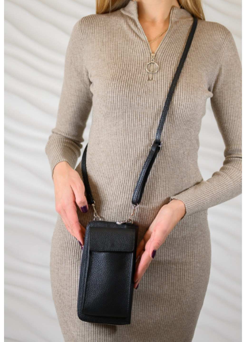 Женская кожаная сумка-кошелек через плечо 19,5х10,5х5 см LeathART (259091990)