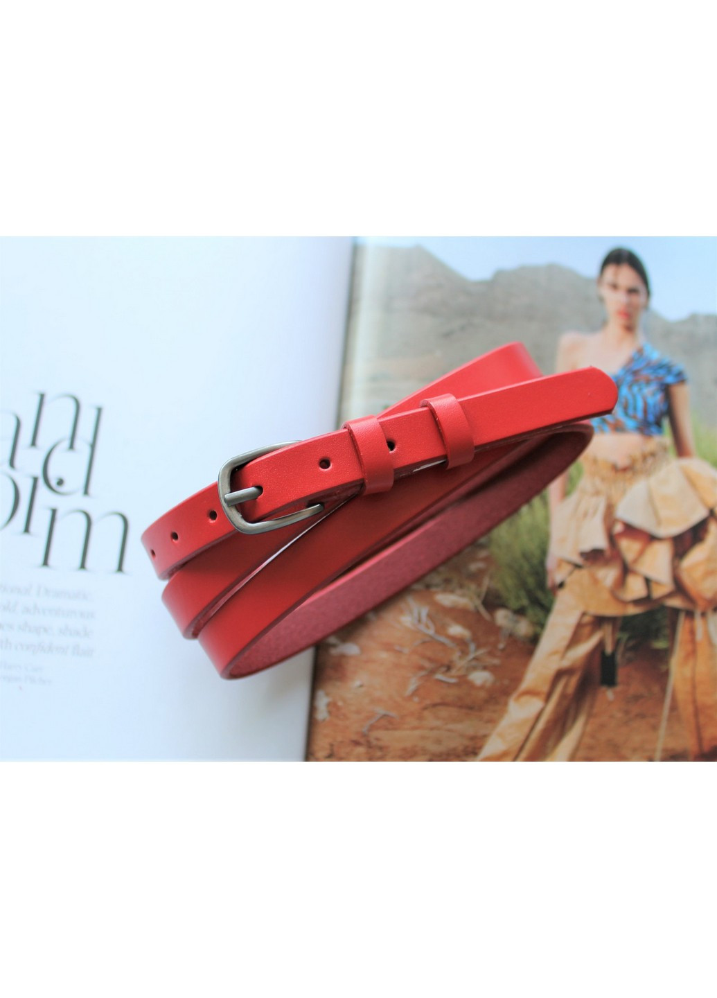 Жіночий шкіряний вузький ремінь 110х1,3 см LeathART (259092975)